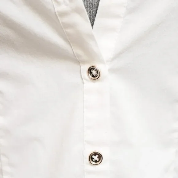 White Lace Sleeve Button Down Blouse 🕷️ ROMIMONA - Picture 4 of 7